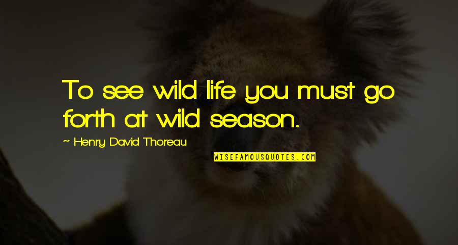 Life Seasons Quotes By Henry David Thoreau: To see wild life you must go forth