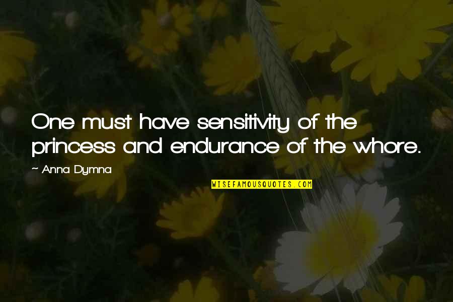 Life Sensitivity Quotes By Anna Dymna: One must have sensitivity of the princess and