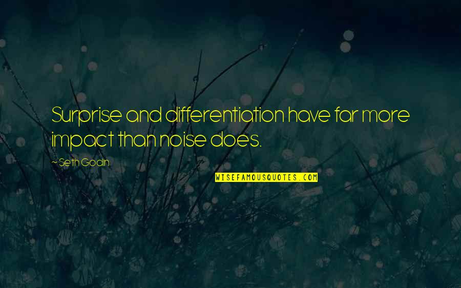 Life Sensitivity Quotes By Seth Godin: Surprise and differentiation have far more impact than