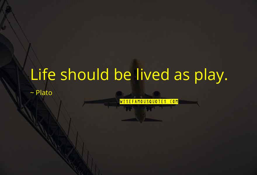 Life Should Be Lived Quotes By Plato: Life should be lived as play.