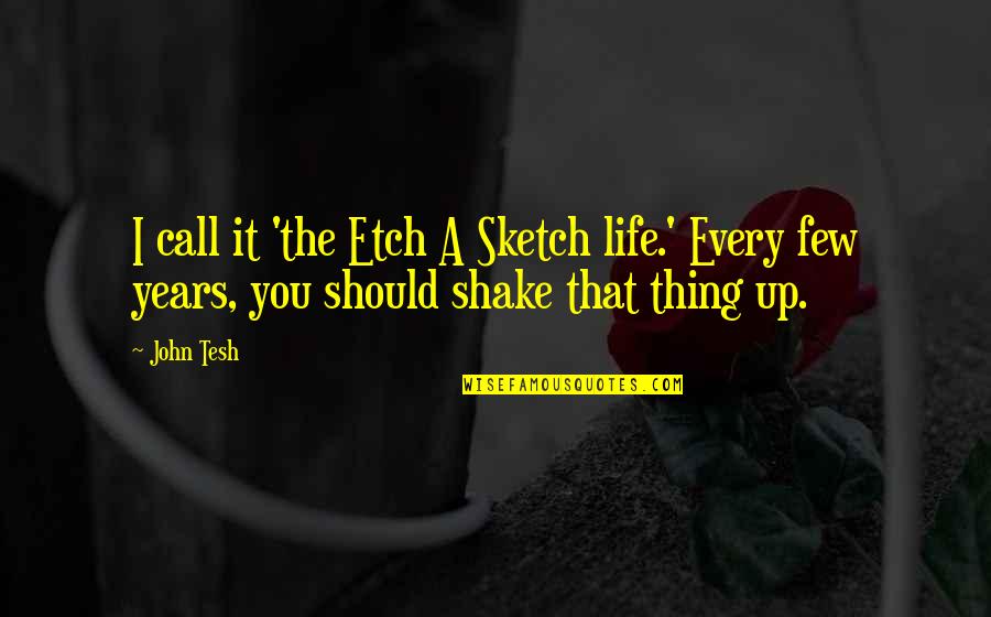 Life Sketch Quotes By John Tesh: I call it 'the Etch A Sketch life.'