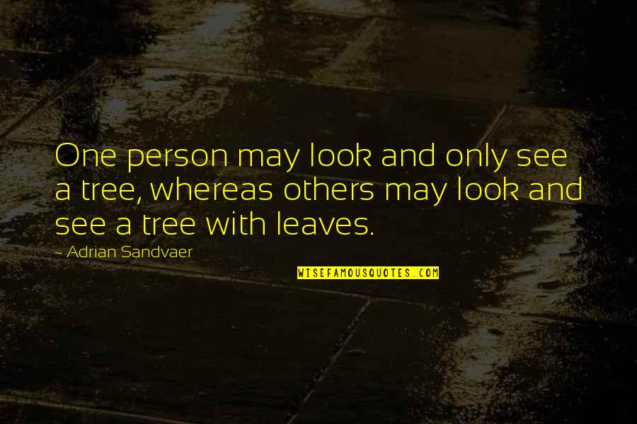 Life Skills Quotes By Adrian Sandvaer: One person may look and only see a