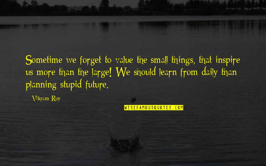 Life Small Things Quotes By Vikram Roy: Sometime we forget to value the small things,