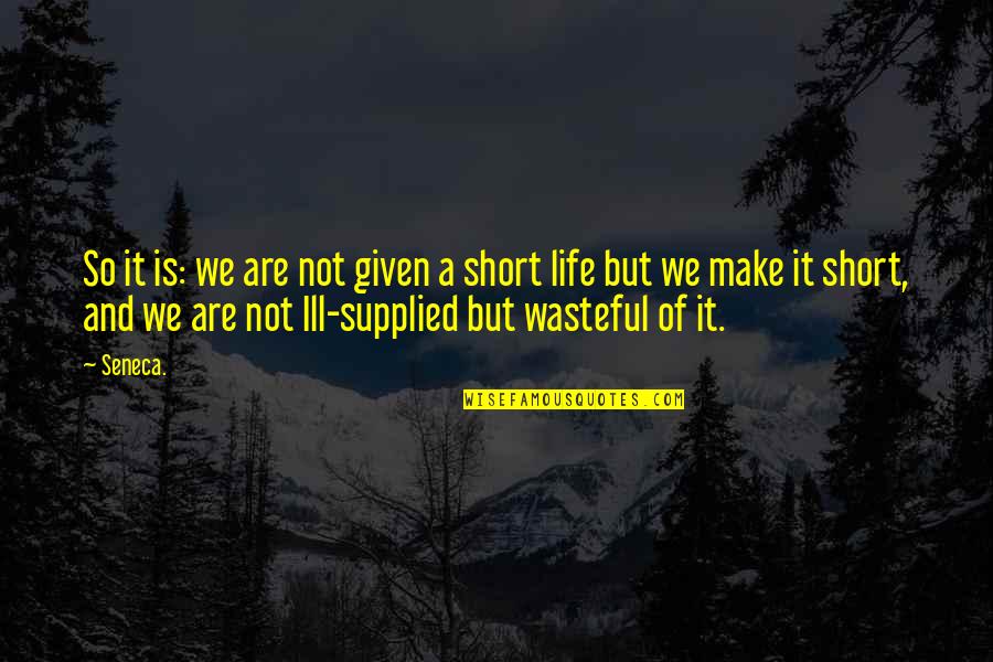 Life So Short Quotes By Seneca.: So it is: we are not given a