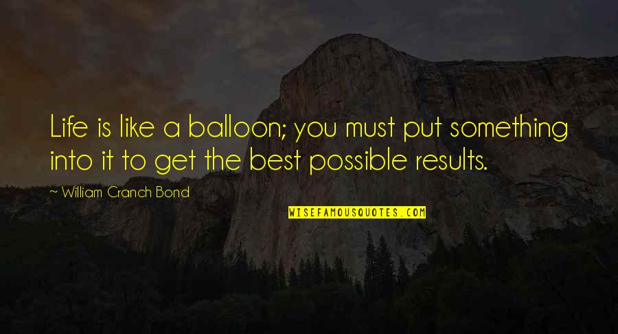 Life Something Like It Quotes By William Cranch Bond: Life is like a balloon; you must put