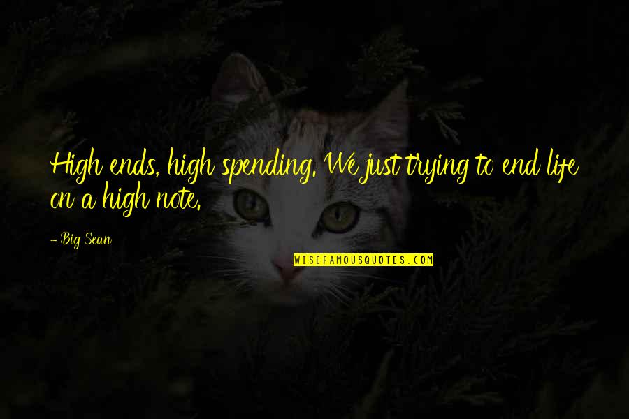 Life Spending Quotes By Big Sean: High ends, high spending. We just trying to