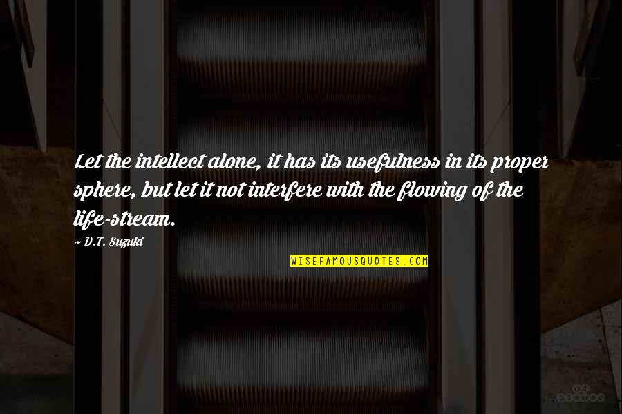 Life Stream Quotes By D.T. Suzuki: Let the intellect alone, it has its usefulness Life Stream Quotes By D.T. Suzuki: Let the intellect alone, it has its usefulness