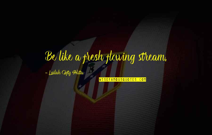 Life Stream Quotes By Lailah Gifty Akita: Be like a fresh flowing stream.