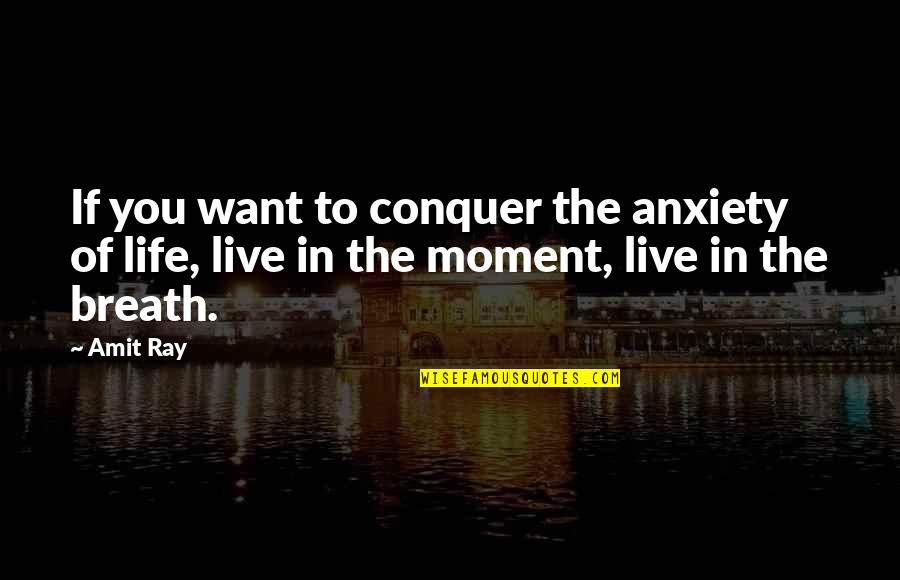 Life Stress Quotes By Amit Ray: If you want to conquer the anxiety of