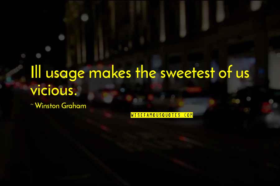 Life Struggles Quotes By Winston Graham: Ill usage makes the sweetest of us vicious. Life Struggles Quotes By Winston Graham: Ill usage makes the sweetest of us vicious.