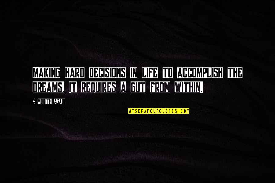 Life Success Motivational Quotes By Mohith Agadi: Making hard decisions in life to accomplish the