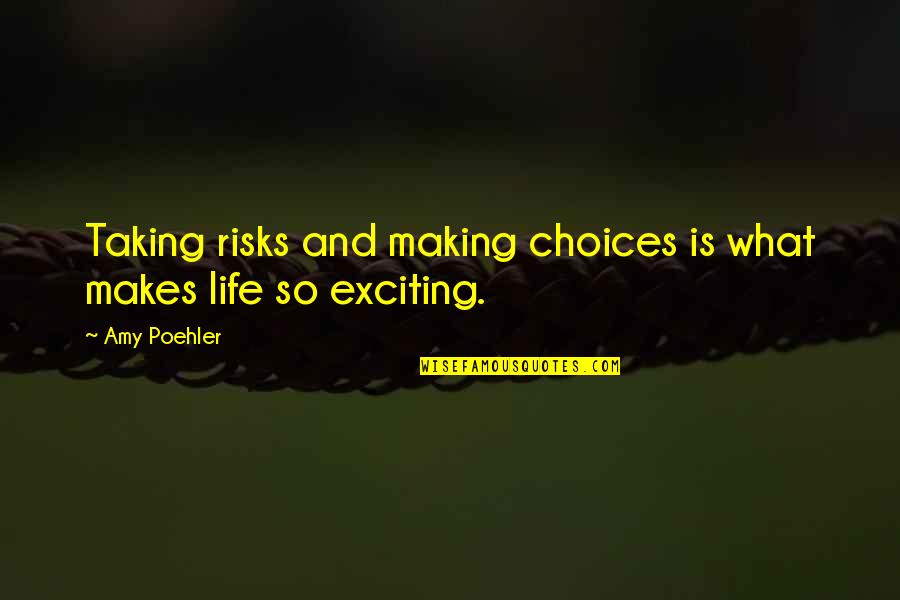 Life Taking Risks Quotes By Amy Poehler: Taking risks and making choices is what makes
