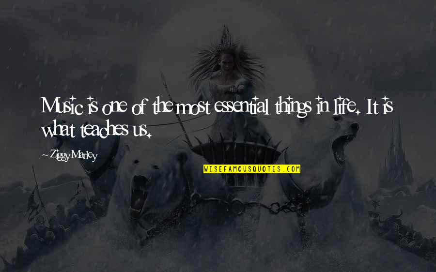 Life Teaches Many Things Quotes By Ziggy Marley: Music is one of the most essential things