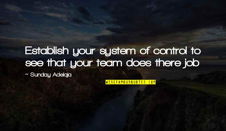 Life Team Quotes By Sunday Adelaja: Establish your system of control to see that