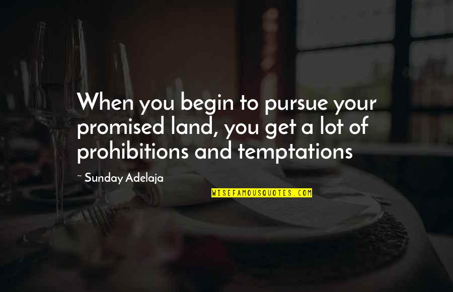 Life Temptations Quotes By Sunday Adelaja: When you begin to pursue your promised land,