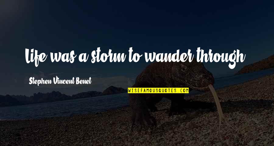 Life Through Quotes By Stephen Vincent Benet: Life was a storm to wander through.