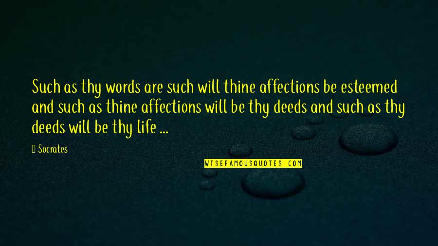 Life To Live By Quotes By Socrates: Such as thy words are such will thine
