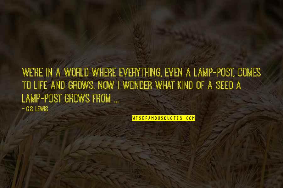 Life To Post Quotes By C.S. Lewis: We're in a world where everything, even a