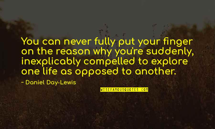 Life To Put Quotes By Daniel Day-Lewis: You can never fully put your finger on Life To Put Quotes By Daniel Day-Lewis: You can never fully put your finger on