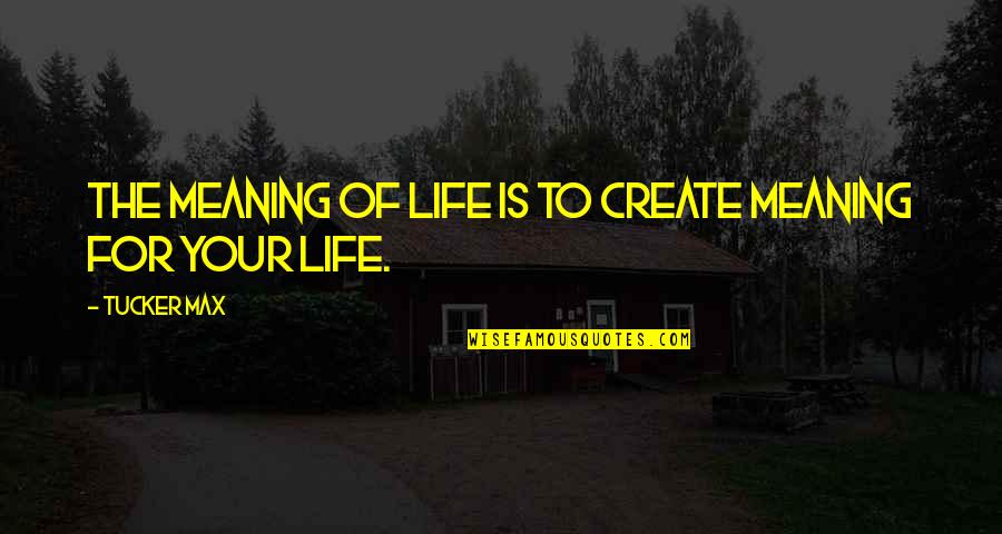 Life To The Max Quotes By Tucker Max: The meaning of life is to create meaning