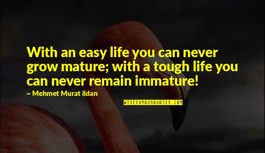 Life Tough Quotes By Mehmet Murat Ildan: With an easy life you can never grow