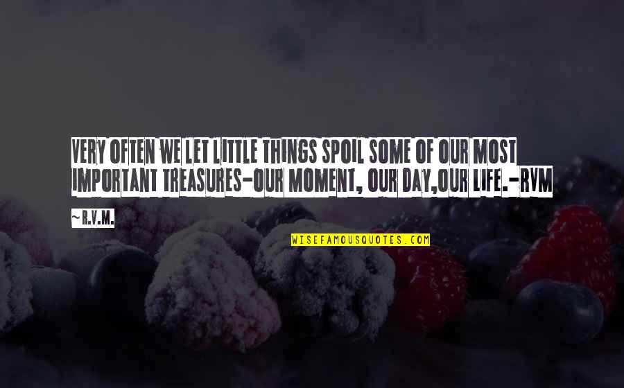 Life Treasures Quotes By R.v.m.: Very often we let little things spoil some