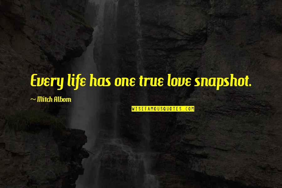 Life True Quotes By Mitch Albom: Every life has one true love snapshot.
