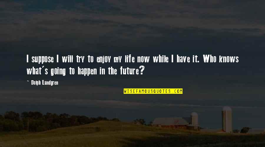 Life Trying Quotes By Dolph Lundgren: I suppose I will try to enjoy my Life Trying Quotes By Dolph Lundgren: I suppose I will try to enjoy my