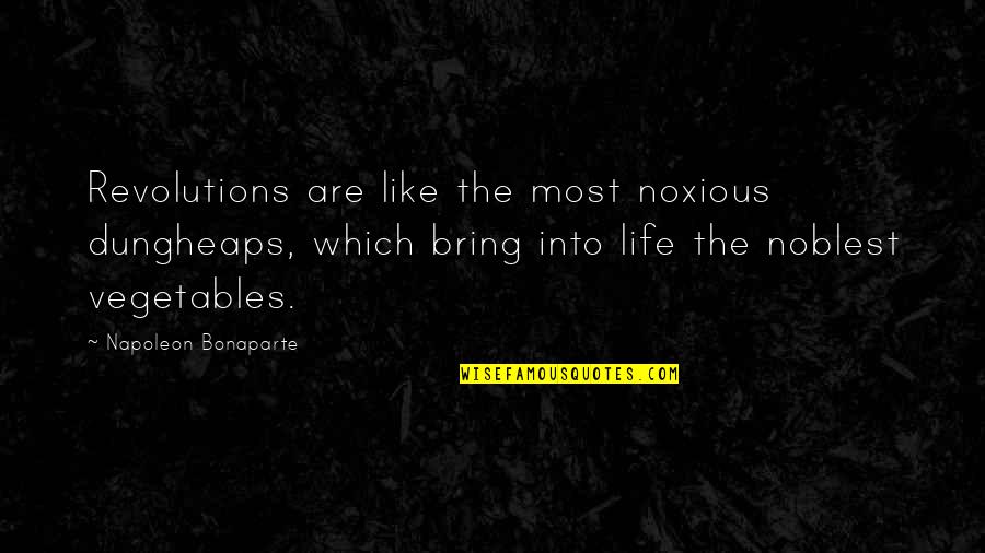 Life Vegetables Quotes By Napoleon Bonaparte: Revolutions are like the most noxious dungheaps, which