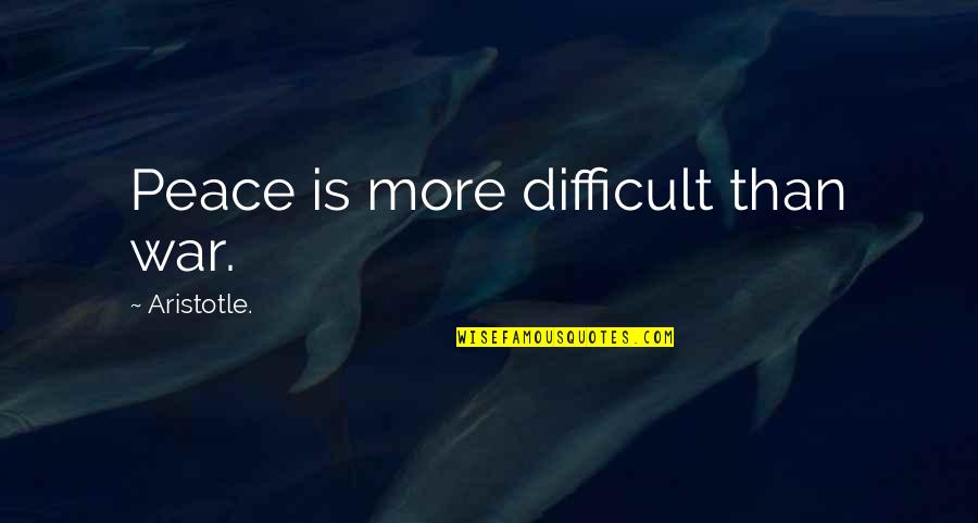 Life Visual Quotes By Aristotle.: Peace is more difficult than war.