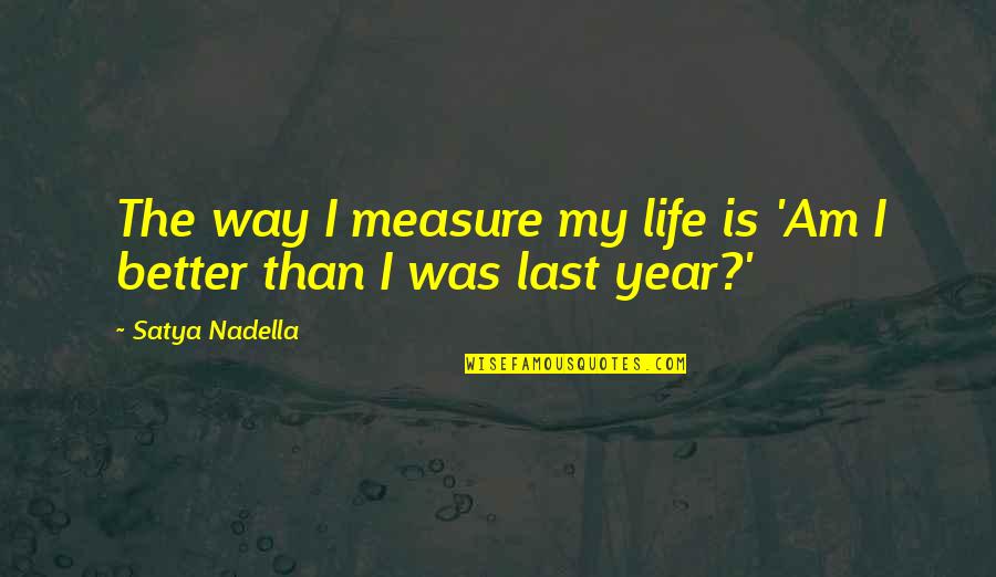Life Was Better Quotes By Satya Nadella: The way I measure my life is 'Am