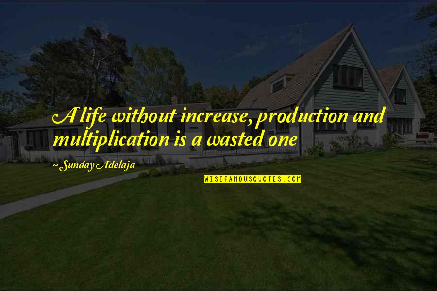 Life Wasted Quotes By Sunday Adelaja: A life without increase, production and multiplication is