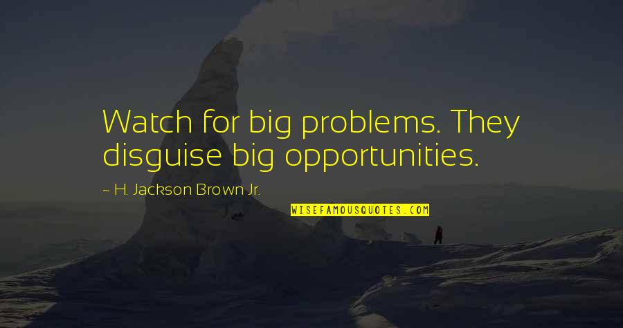Life Watch Quotes By H. Jackson Brown Jr.: Watch for big problems. They disguise big opportunities.