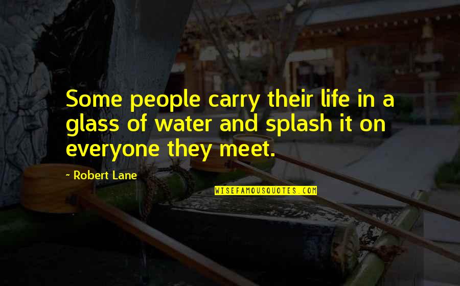 Life Water Quotes By Robert Lane: Some people carry their life in a glass