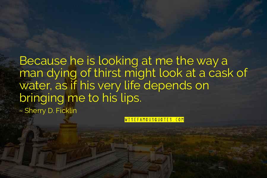 Life Water Quotes By Sherry D. Ficklin: Because he is looking at me the way