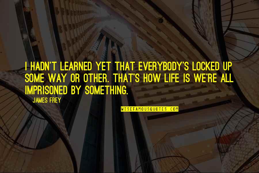 Life Way Quotes By James Frey: I hadn't learned yet that everybody's locked up Life Way Quotes By James Frey: I hadn't learned yet that everybody's locked up