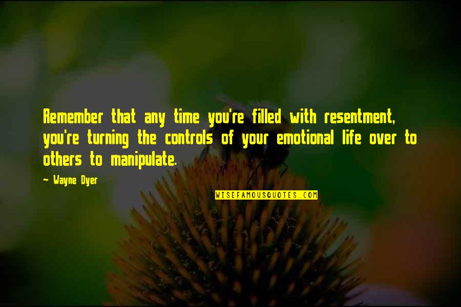 Life Wayne Dyer Quotes By Wayne Dyer: Remember that any time you're filled with resentment,