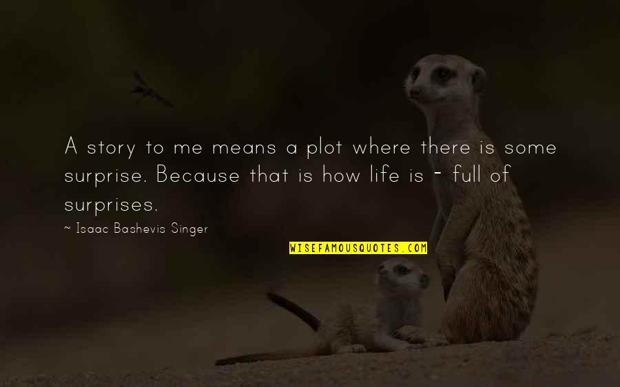 Life Where Quotes By Isaac Bashevis Singer: A story to me means a plot where