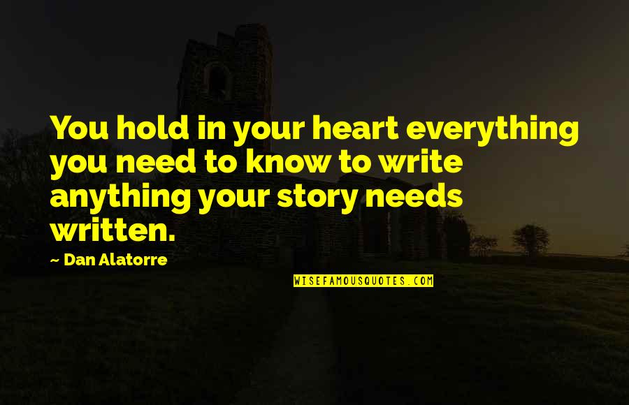 Life Will Always Knock You Down Quotes By Dan Alatorre: You hold in your heart everything you need