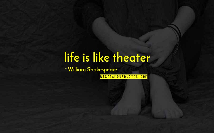 Life William Shakespeare Quotes By William Shakespeare: life is like theater