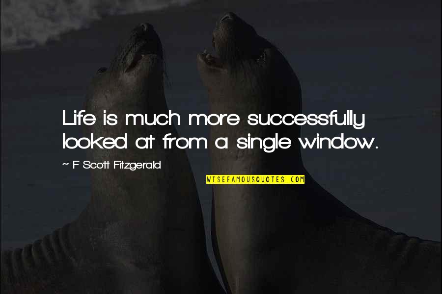 Life Window Quotes By F Scott Fitzgerald: Life is much more successfully looked at from