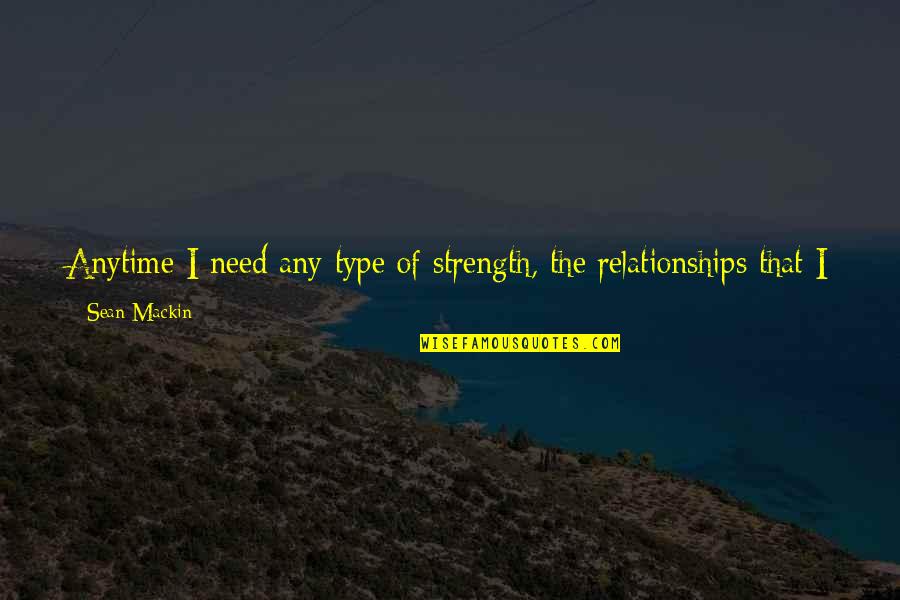 Life With Friends Quotes By Sean Mackin: Anytime I need any type of strength, the