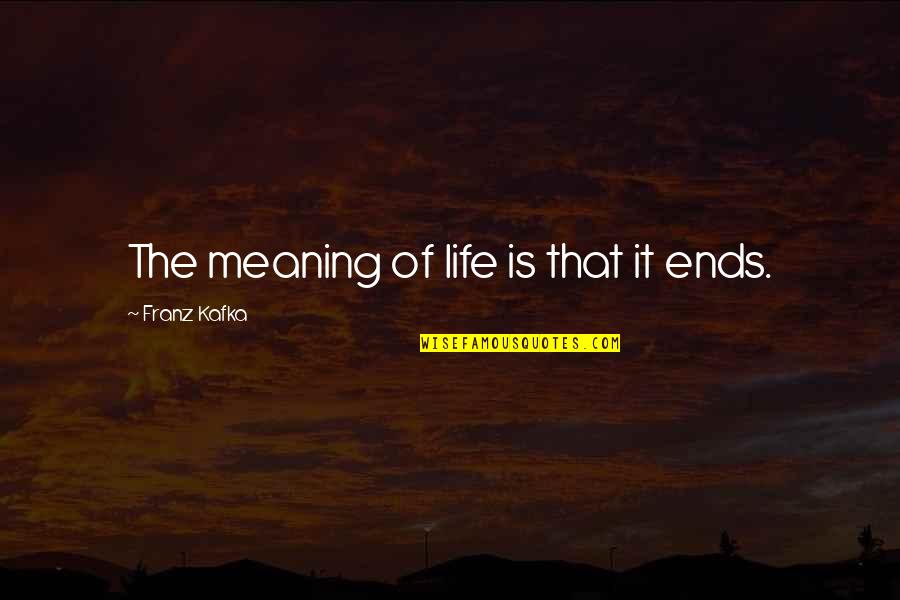 Life With Their Meaning Quotes By Franz Kafka: The meaning of life is that it ends.