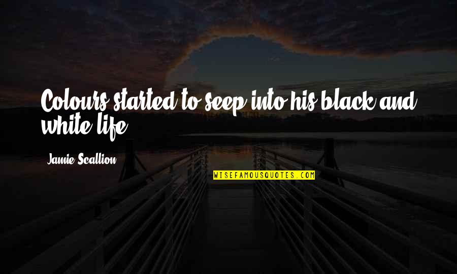 Life Without Colours Quotes By Jamie Scallion: Colours started to seep into his black and