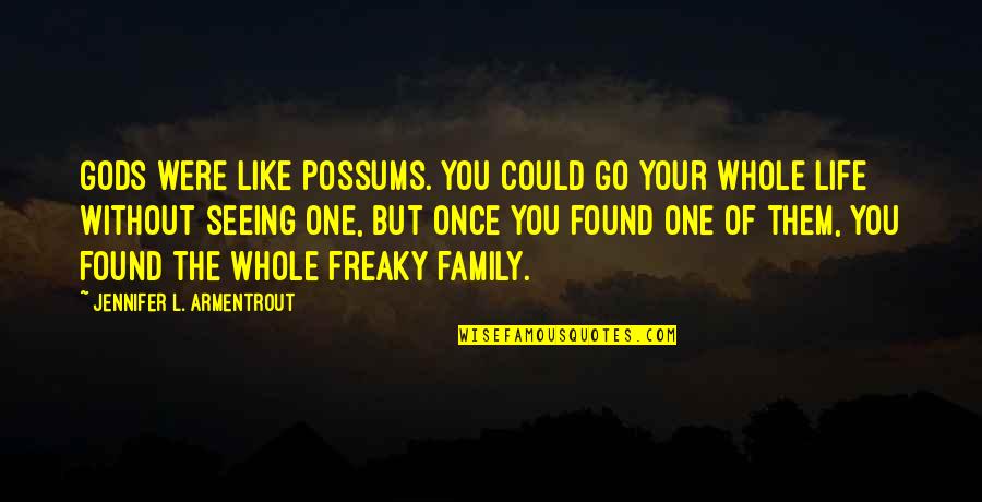 Life Without Family Quotes By Jennifer L. Armentrout: Gods were like possums. You could go your