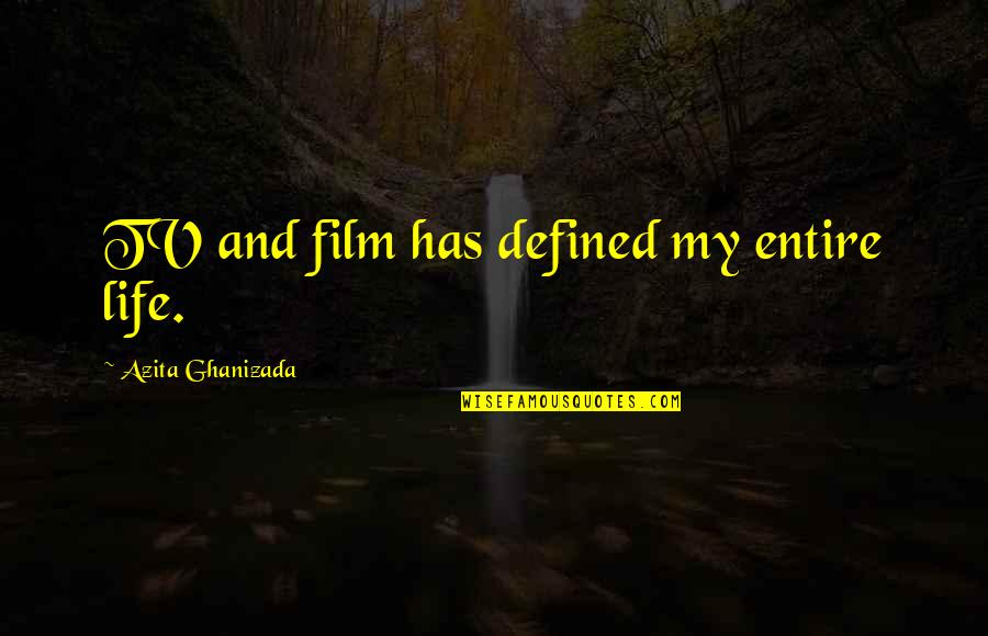 Life Without Tv Quotes By Azita Ghanizada: TV and film has defined my entire life.