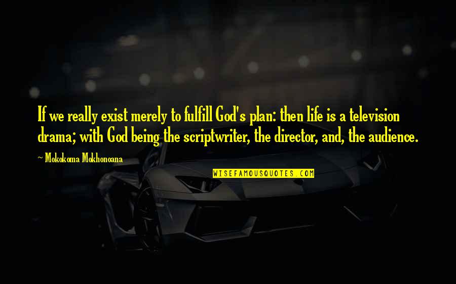 Life Without Tv Quotes By Mokokoma Mokhonoana: If we really exist merely to fulfill God's
