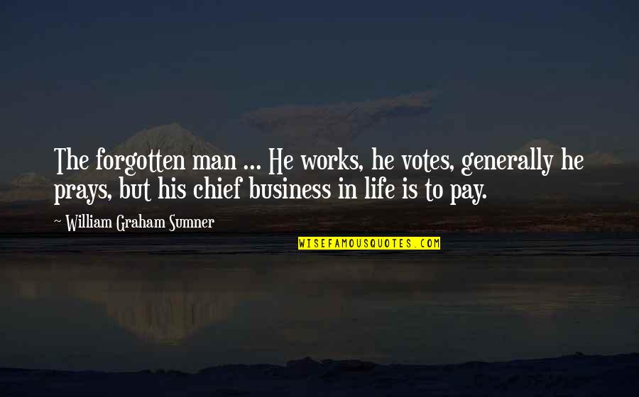 Life Works Quotes By William Graham Sumner: The forgotten man ... He works, he votes,