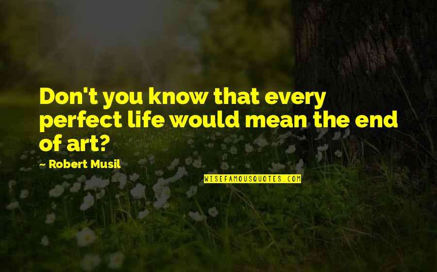 Life Would Be Perfect Quotes By Robert Musil: Don't you know that every perfect life would