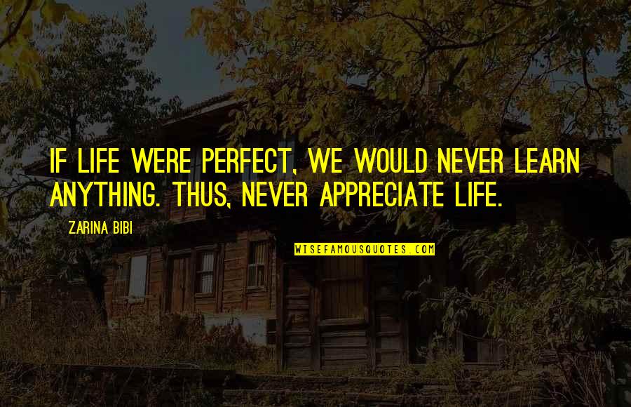 Life Would Be Perfect Quotes By Zarina Bibi: If life were perfect, we would never learn